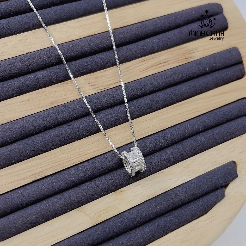 Dây Chuyền Bạc Nữ Minh Canh Jewelry Hình Bánh Xe Tròn Đính Đá