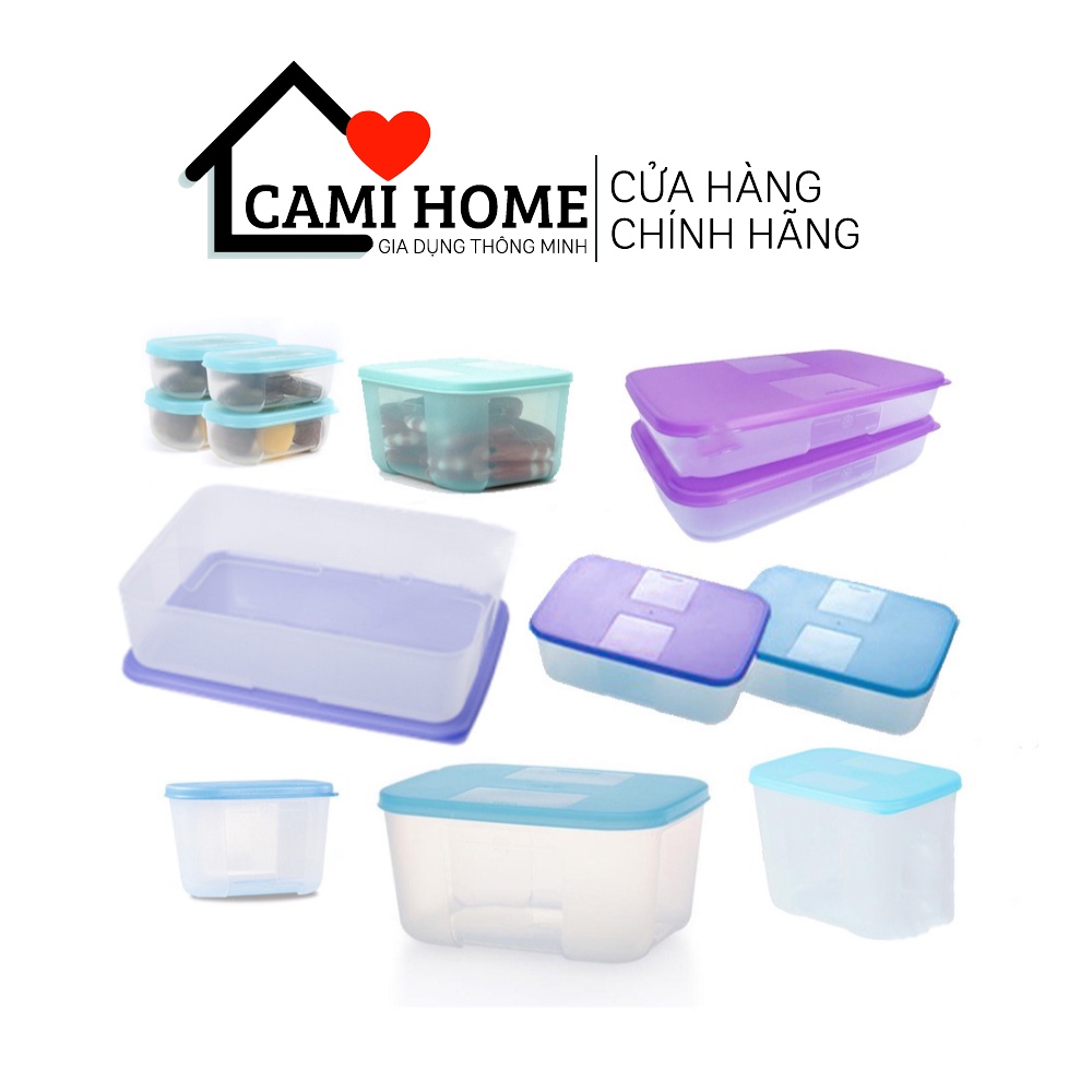 Hộp trữ đông dẹt, dẹp, thấp Freezermate Low bảo quản thực phẩm 650ml, 1.5L, 3.1L, 1.2L  Tupperware chính hãng, CAMIHOME