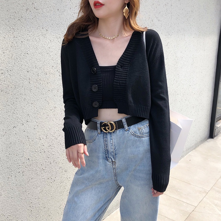 Áo Len cổ V cài cúc