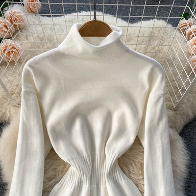 Đầm len cổ cao 3 phân dáng ôm dài