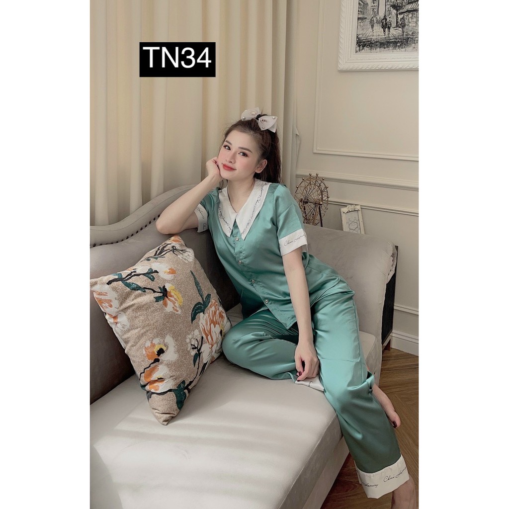 Set Bộ Ngủ Pizama Mặc Nhà- Bộ Pijama Nữ Chất Lụa Cao Cấp TN Hàng Thiết Kế Độc Lạ Siêu Đẹp-Kèm Hình Thật