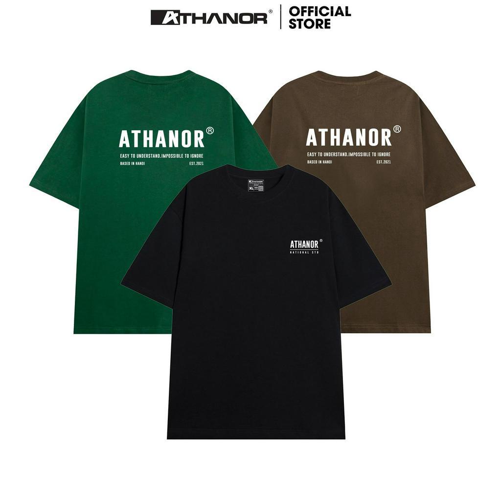 Áo thun local brand ATHANOR phông tay lỡ - form rộng - unisex - họa tiết mẫu basic National