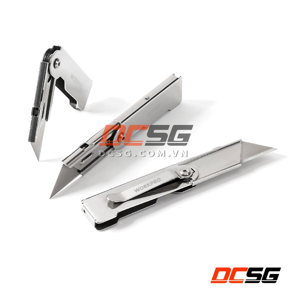 Dao rọc giấy loại gấp thép không gỉ Workpro WP211001 | DCSG