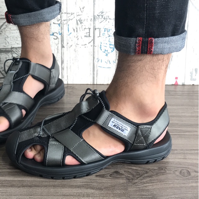 Giày sandal nam bít mũi quai dù có quai hậu cố định thích hợp mang dã ngoại đi phượt du lịch hiệu Rova RV626B