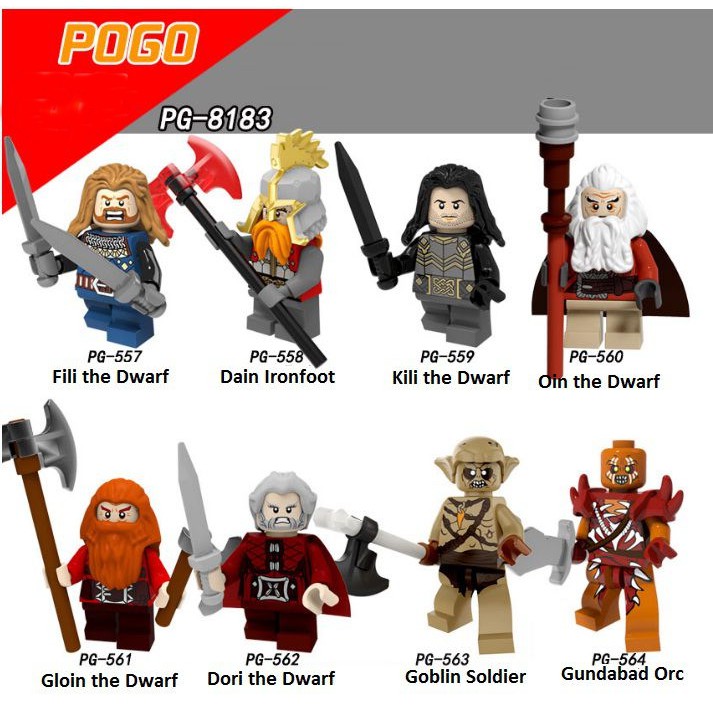 Minifigures Các Nhân Vật Trong Phim The Hobbit Mới Nhất PG8183 PG557 PG558 PG559 PG562 PG560 PG561 PG563 PG564