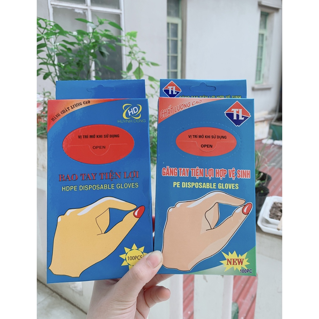 HỘP 100C GĂNG TAY NILONG THỰC PHẨM DÙNG 1 LẦN