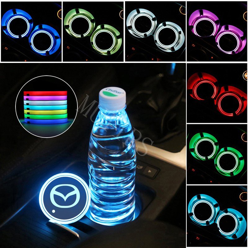 Đế Lót Ly Có Đèn LED 7 Màu Cho Xe Hơi Mazda CX5 CX30 CX8 CX3 2 3 6 5 bl gp