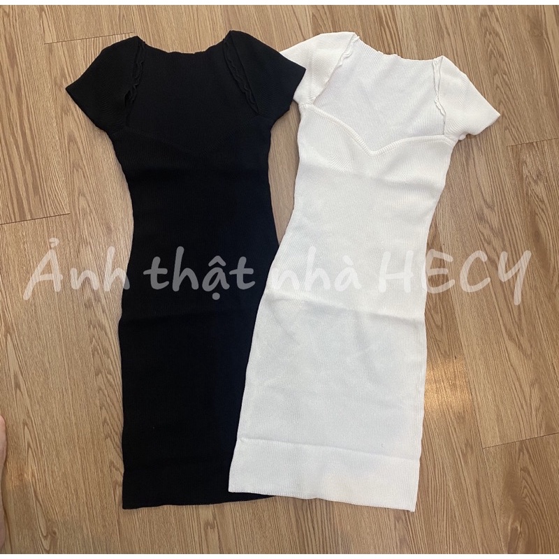 Váy Thun Tăm Tay Lỡ Cổ Én Dáng Ôm - Hecy.Clothing [FREESHIP] - Đầm ôm body cộc tay thiết kế cúp ngực cá tính | BigBuy360 - bigbuy360.vn