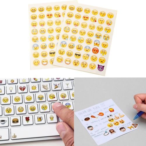 48 Miếng Dán Hình Emoji Mặt Cười Trang Trí Điện Thoại/Notebook/Laptop