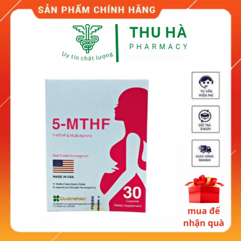 [Hộp 30viên- màu xanh] 5-MTHF - Bổ Bầu, Bổ Sung Acid Folic, Sắt, Vitamin Tổng Hợp Cho Bà Bầu ,chống di tật thai nhi