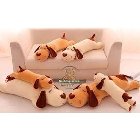 Gấu ôm chó nằm tại dài size 1m2 90cm 80cn hàng bông Gòn đẹp