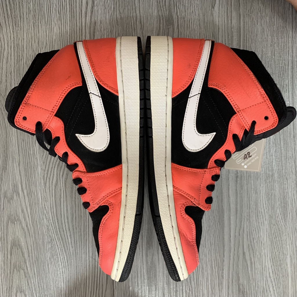 Giày Cũ Jordan 1 Mid Infrared Size 42 2hand chính hãng cam kết real trọn đời - Giày Cũ Sài Gòn
