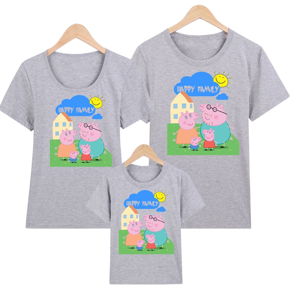 Áo gia đình in hình peppa pig Happy Family -M21-Thương Hiêu YANO