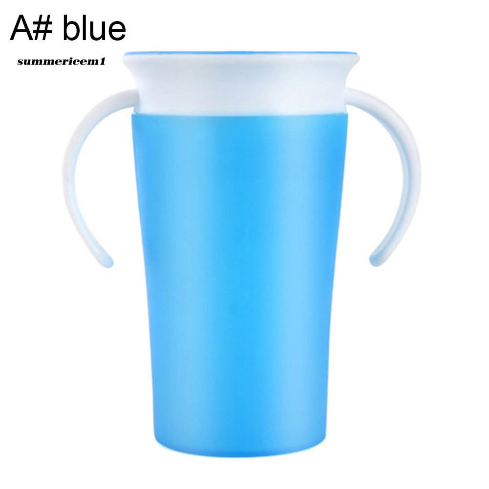 【PENT】260ml 360 Rotary Baby Learning Drinking Cup Leakproof Feeding Bottle with Handle