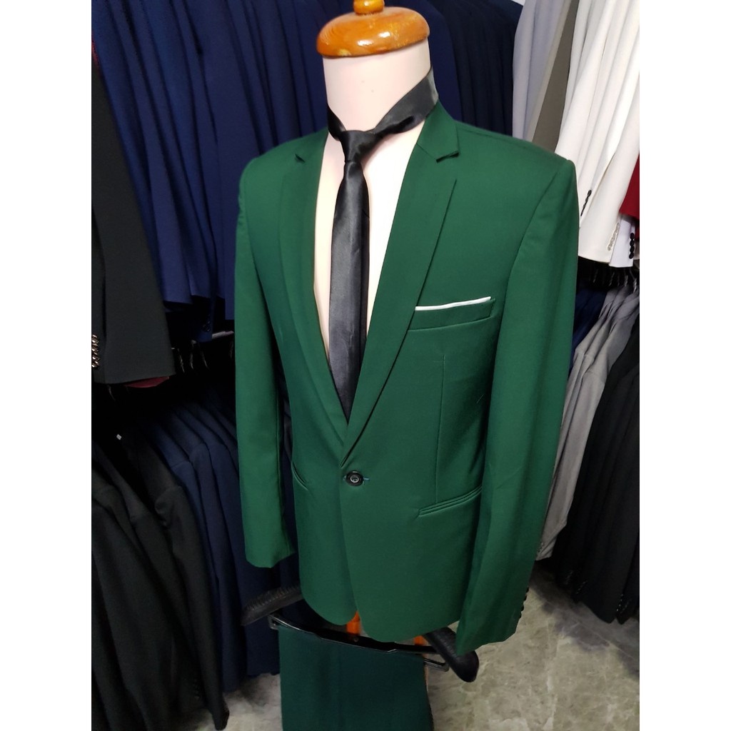 Áo Vest Nam màu Xanh Rêu Form Ôm Hàn Quốc