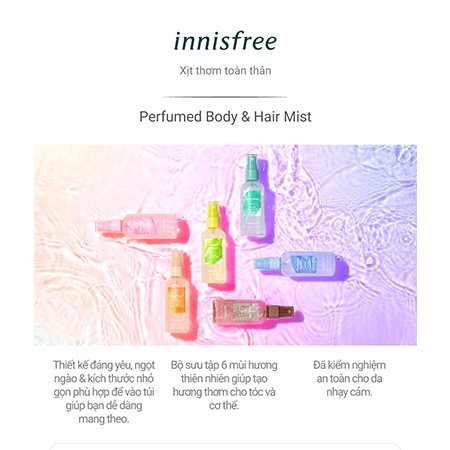 Xịt thơm toàn thân và tóc innisfree Perfumed Body & Hair Mist 100ml