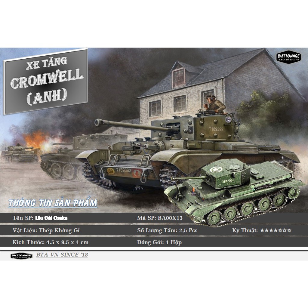 Mô Hình Lắp Ráp 3d Xe Tăng MK VIII Cromwell - Anh