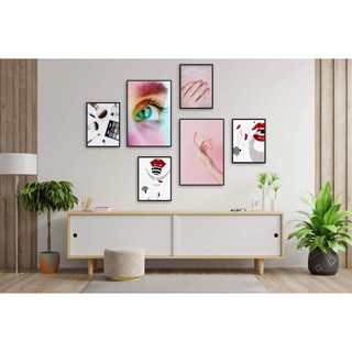 [RE VÔ ĐỊCH] Bộ Tranh Trang Trí Makeup - Làm Đẹp - Gồm 2 Tranh 40x60 Cm Và 4 Tranh 30x40 Cm
