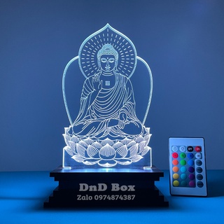 Đèn led 3D hình Phật A Di Đà ❤️FREESHIP❤️ Mẫu hình ngồi - Shop DnD