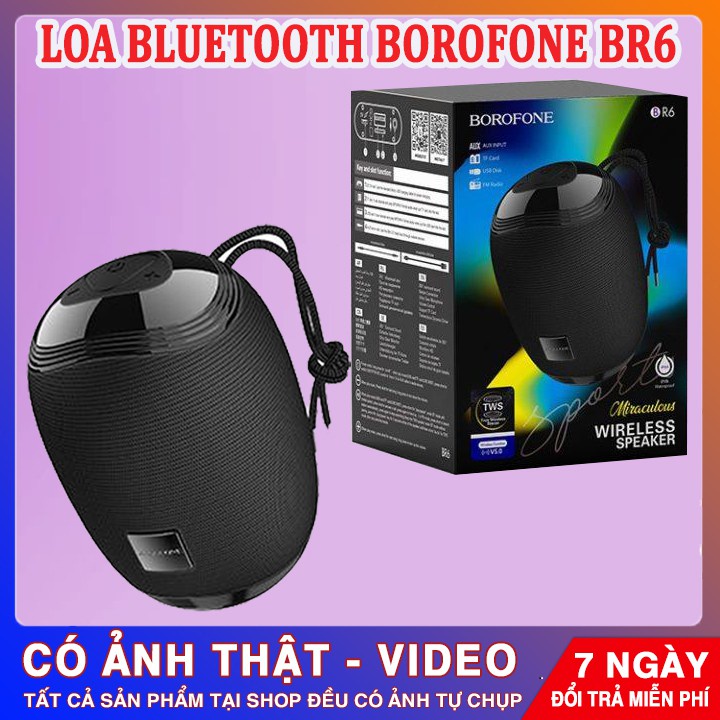 Loa Bluetooth Mini Borofone BR6 Chính Hãng Chống Nước, Có Dây Đeo