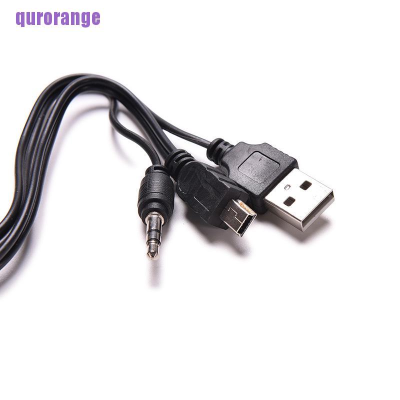 qurorange 3.5mm USB to Mini USB Standard Audio Jack Connection Cable for Speakers Mp3/4 UJS