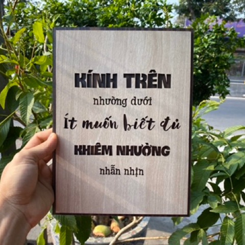 Tranh làm quà tặng bằng Gỗ khắc chữ trang trí tạo động lực LEVU028