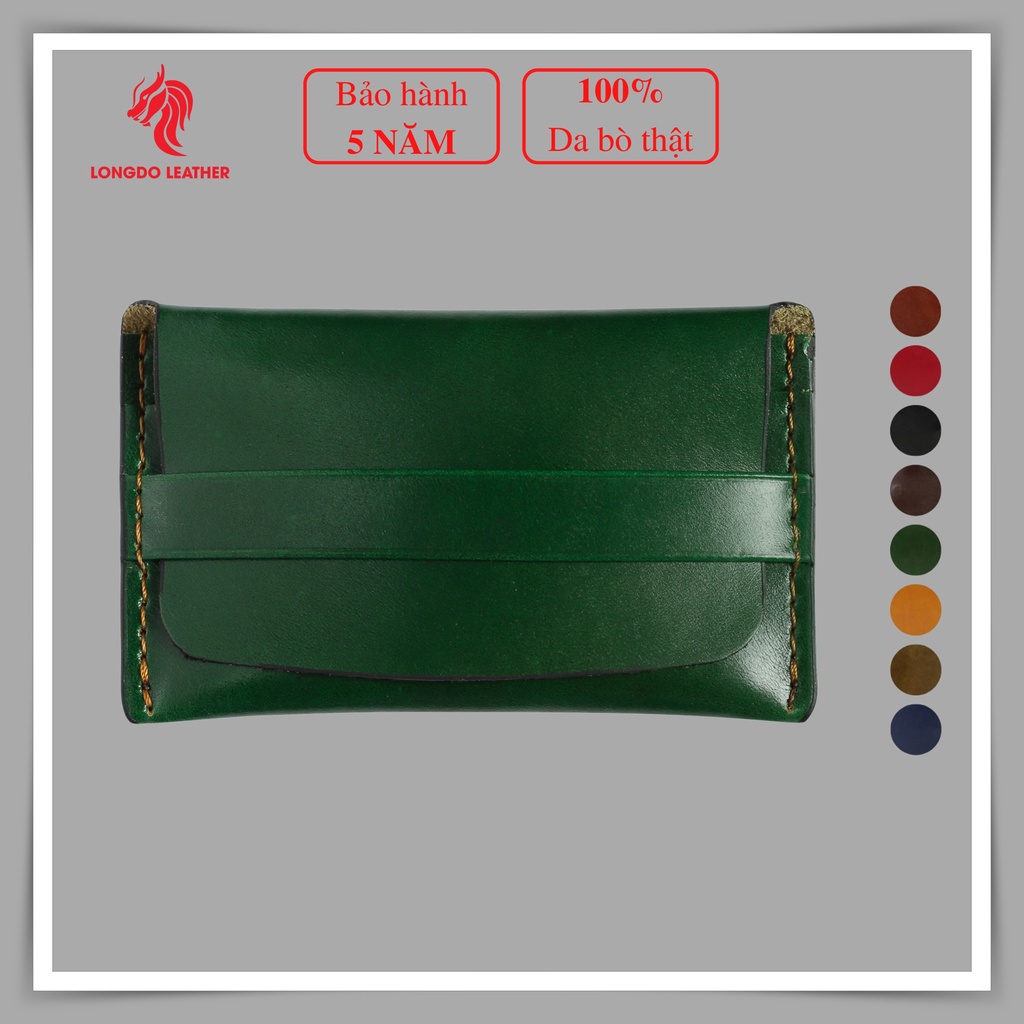 Ví đựng card visit da bò thật - Bảo hành 5 năm - Hàng chính hãng thương hiệu Longdo Leather C01