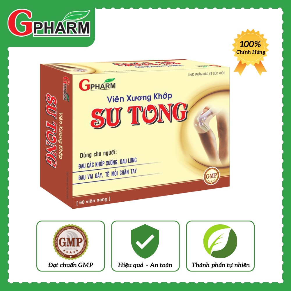 Viên uống SUTONG Giúp giảm đau xương khớp, tê mỏi chân tay, làm chậm quá trình thoái hóa xương khớp (Hộp 60 viên)