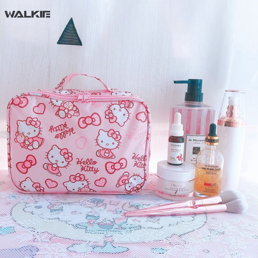 SANRIO Túi Đựng Mỹ Phẩm Chống Thấm Nước Họa Tiết Hoạt Hình Hello Kitty