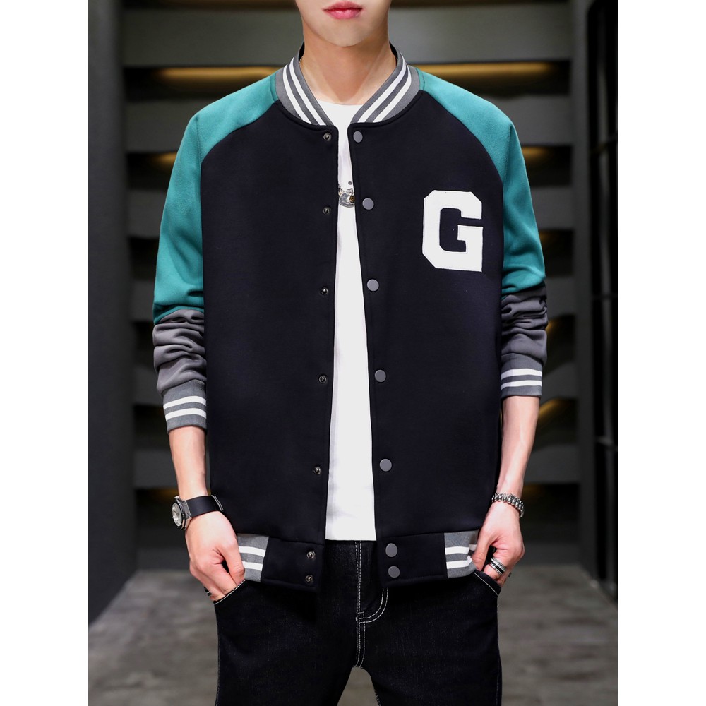 áo khoác bomber nam đẹp style chuẩn hàn chất dày dặn 2 màu đen và trắng