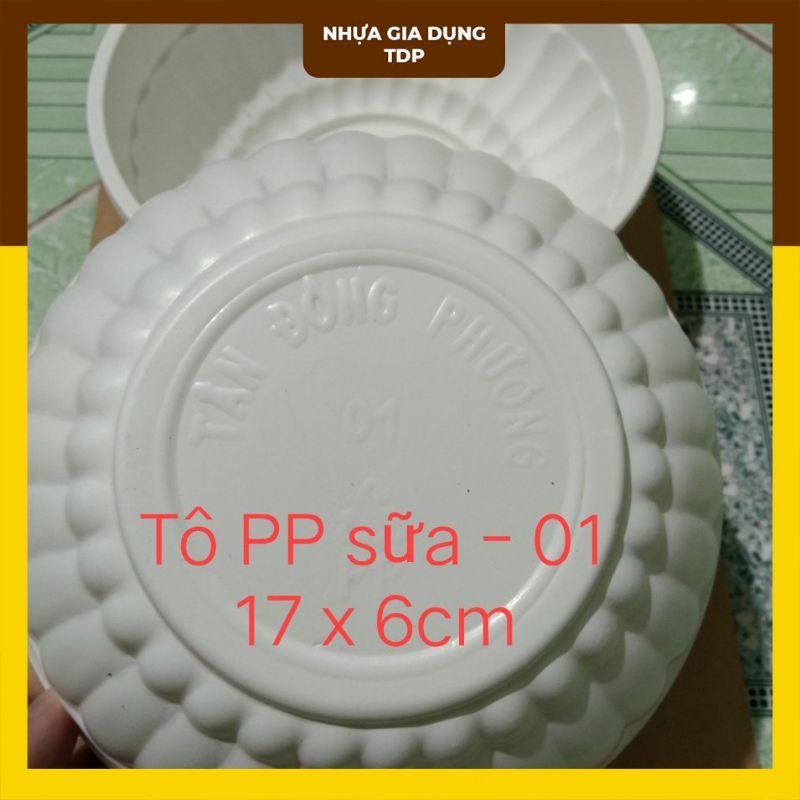 100 Tô nhựa sữa dùng 1 lần - 17x6 cm loại cứng cáp