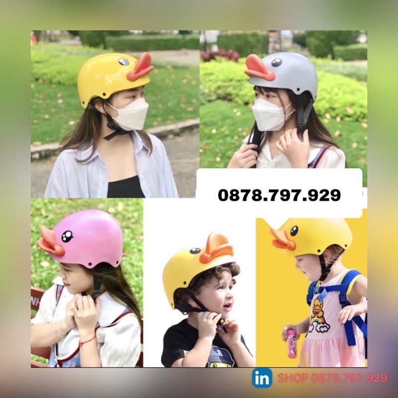 Mũ Bảo hiểm Vịt Nhây 3D Người Lớn - Trẻ Em Siêu Cute Cao Cấp( hình + video)