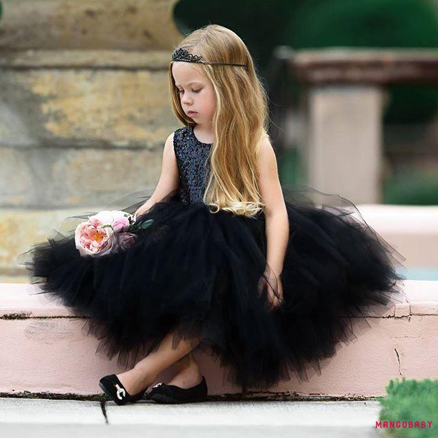 Đầm xòe công chúa màu trơn xinh xắn cho bé gái