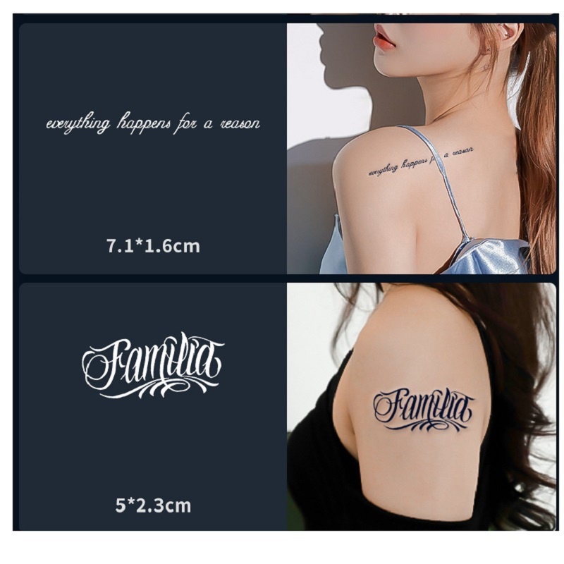 Bộ 30 hình xăm CHỮ dán tạm thời unisex chống thấm nước có thể kéo dài đến 15 ngày JIAMIN Magic Tattoo