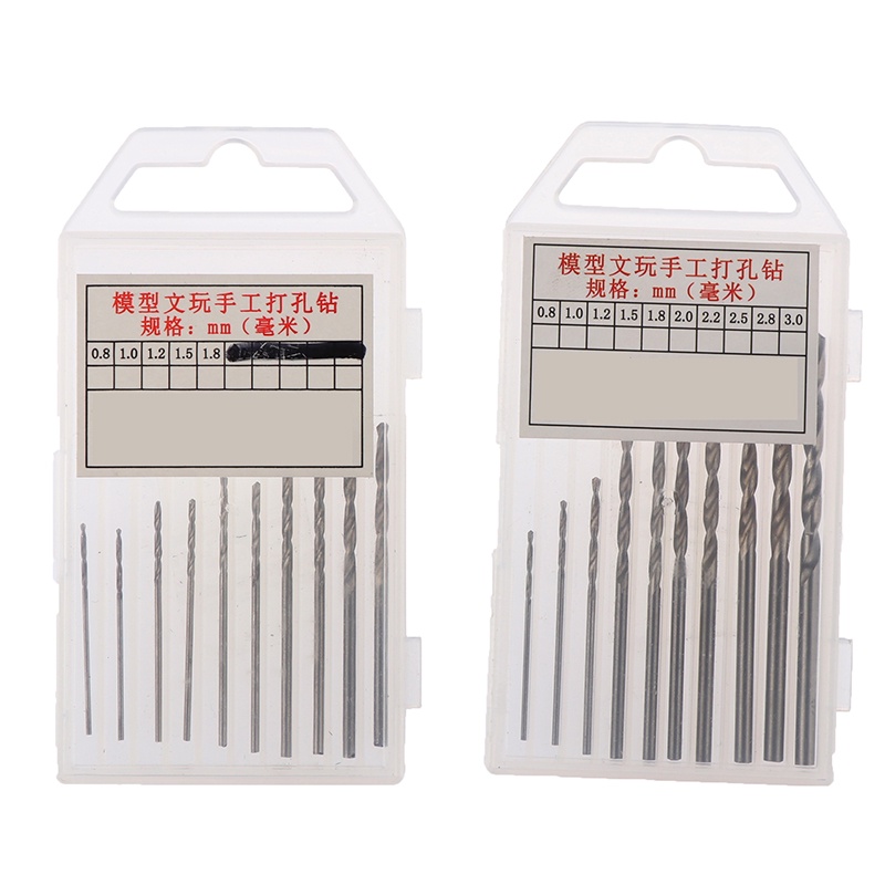 Hộp 10 Mũi Khoan Mini HSS 0.8mm-3.0mm Cho PCB