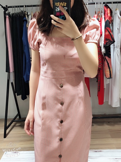 VÁy vintage cổ chữ u tay bồng | BigBuy360 - bigbuy360.vn