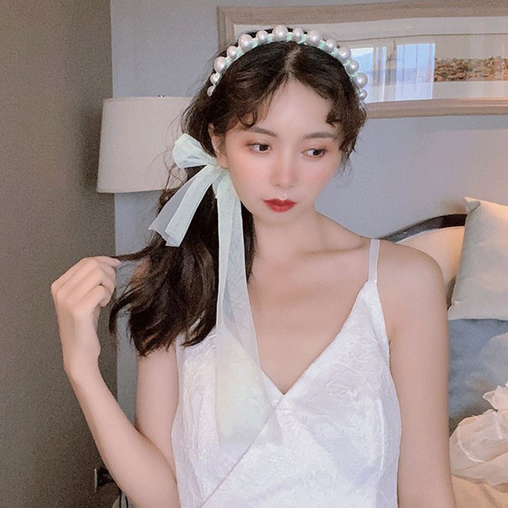 Băng Đô Đính Ngọc Trai Giả Thời Trang Nữ Tính