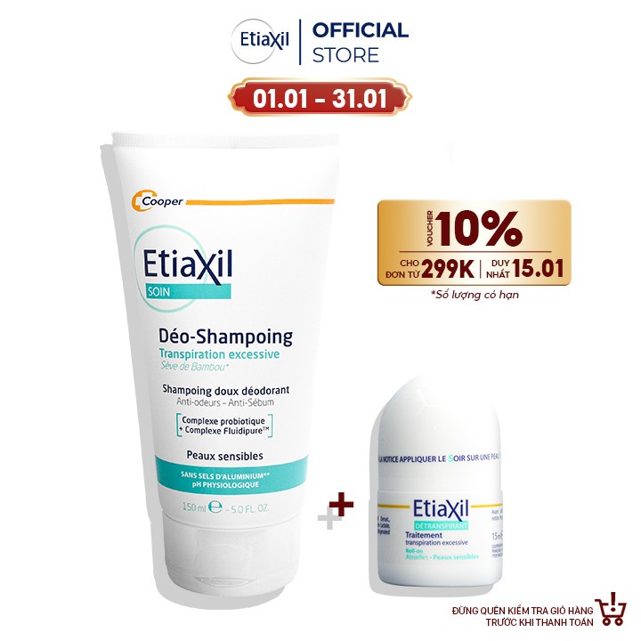 Combo Dầu Gội 150ml Và Lăn Khử Mùi Etiaxil 15ml