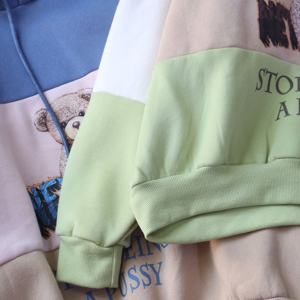 ÁO HOODIE GẤU PHỐI MÀU