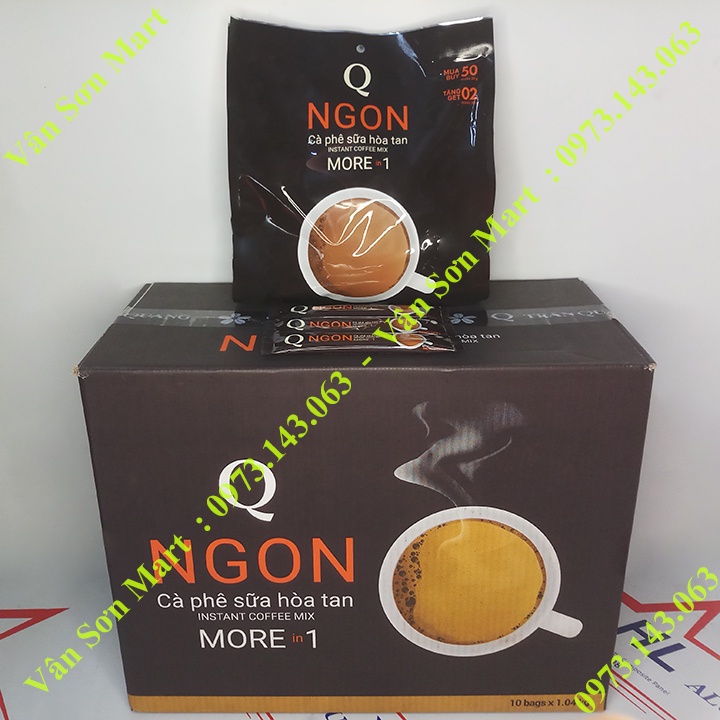 05 bịch lớn cà phê sữa Ngon Trần Quang 1.04Kg (52 gói dài * 20g)