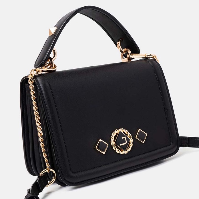 Túi Xách Nhỏ Nữ Thời Trang JUNO Thân Xếp Cạnh Khoá Trang Trí TXN554