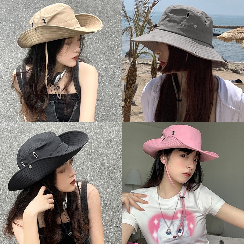 Mũ Cao Bồi Cao Bồi Che Nắng Thoáng Khí Điều Chỉnh Được Kèm Dây Thừng Câu