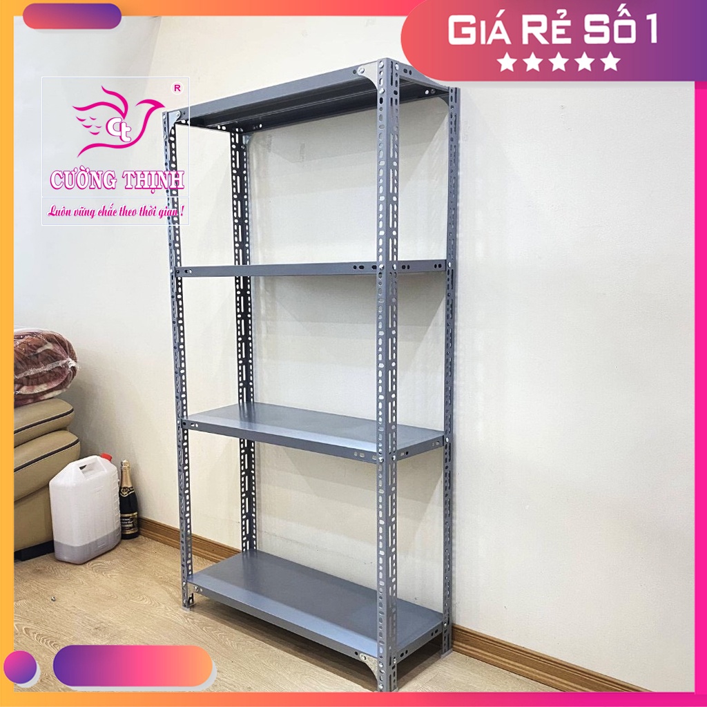 Kệ sắt v lỗ 4 tầng | Cao 150 x Dài 80 x Rộng 30cm