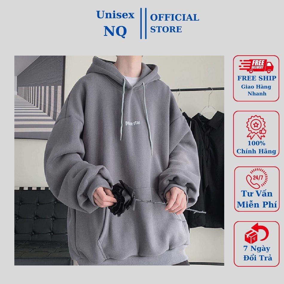 Áo Khoác Hoodie Nỉ In Chữ PASECE STAR Form Rộng Unisex cả nam và nữ mặc đều đẹp , Áo hoodie nỉ bông chất đẹp giá xưởng