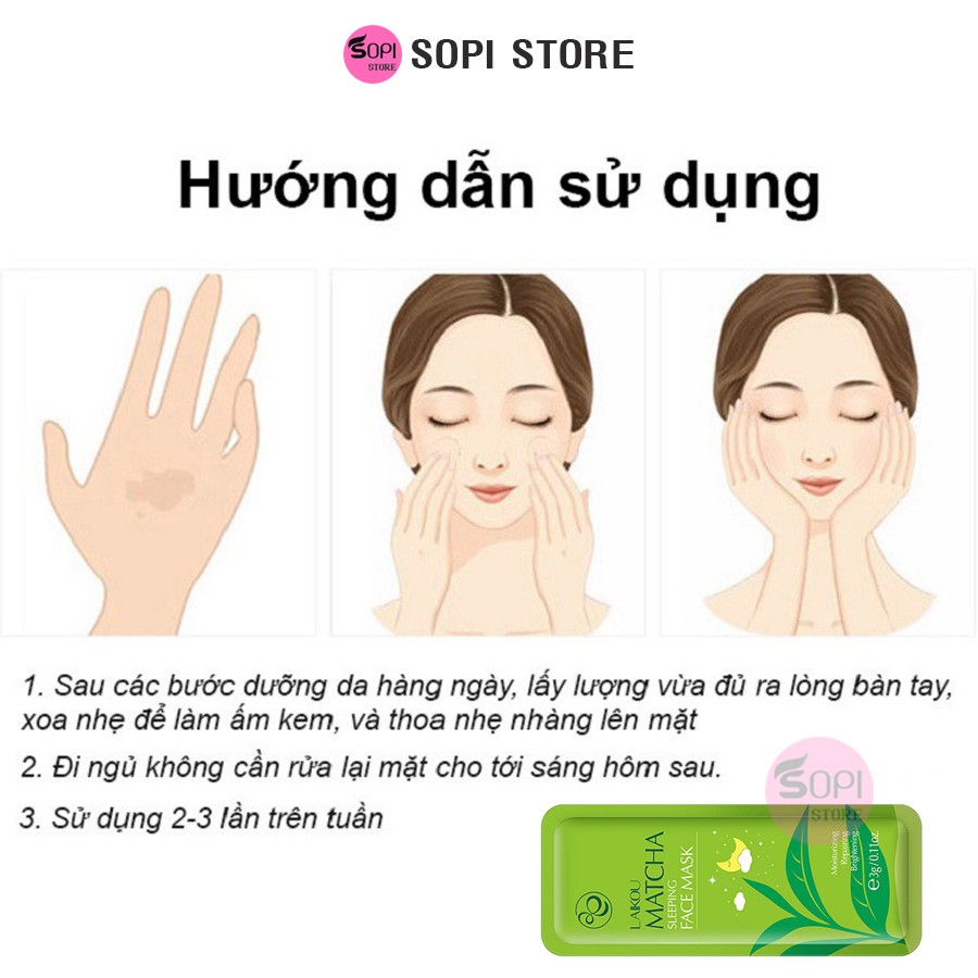 Mặt nạ ngủ LAIKOU dưỡng ẩm làm sáng da, chống lão hóa, giảm mụn và ngăn bã nhờn - Sopi Store