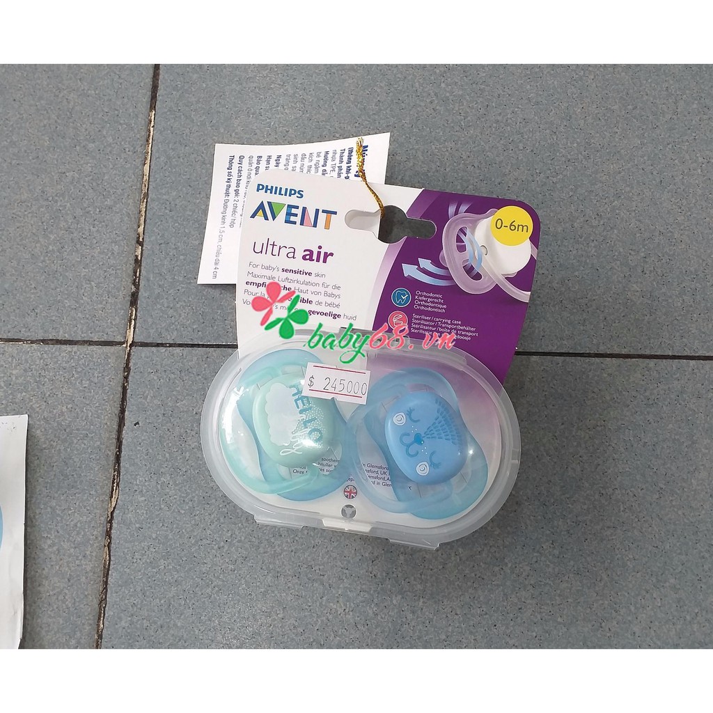 Set 2 ty-ngậm ultra air Avent 0-6m 6-18m