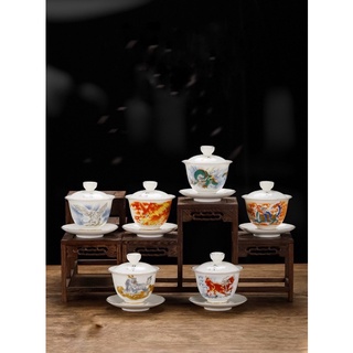 Chén khải long,lân,quy,phượng sứ thấu quang cảnh đức trấn cao cấp