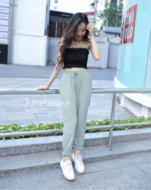Quần đũi hãng JUNE dáng baggy cạp chun | BigBuy360 - bigbuy360.vn
