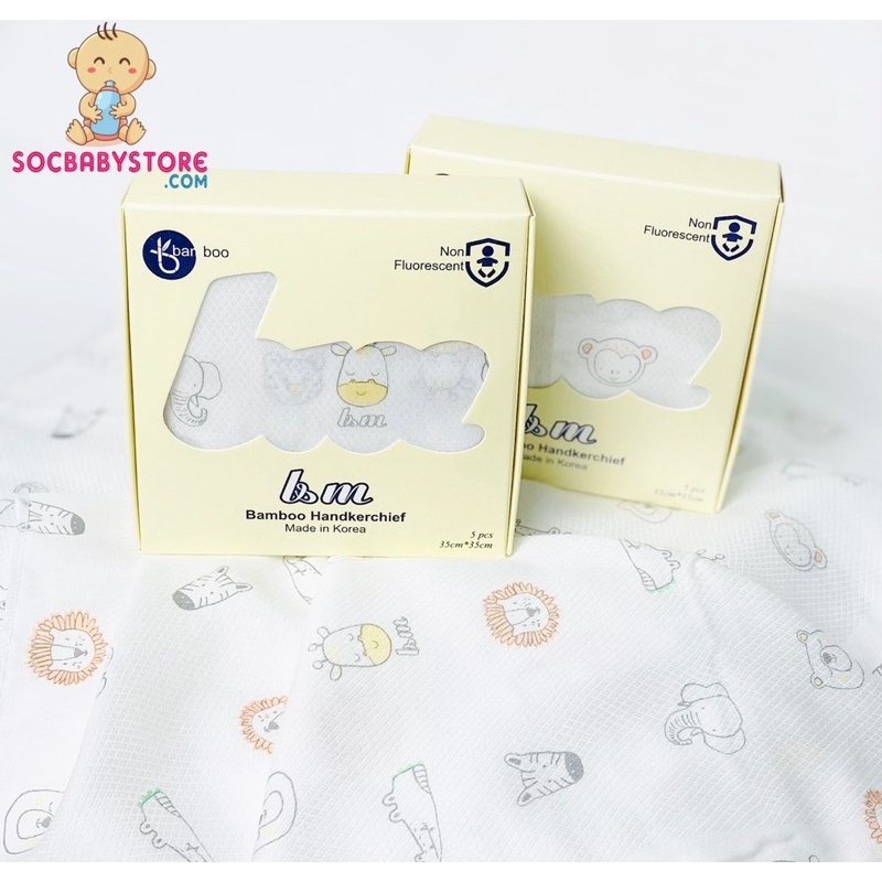Khăn sữa sợi tre Hàn Quốc KHÔNG HUỲNH QUANG BnM 35 x 35cm