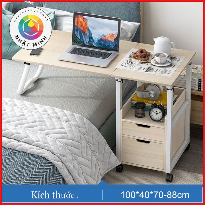 Kệ Đầu Giường, Bàn Máy Tính Laptop Di Động, Bàn Làm Việc Có Bánh Xe, Điều Chỉnh Chiều Cao Tùy Ý | BigBuy360 - bigbuy360.vn